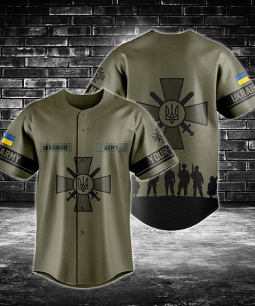 Ukrainian Army Baseball Jersey - Military Style, Customizable Design, High-Quality Fabric