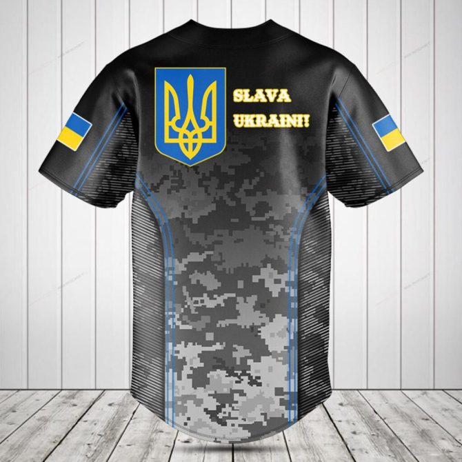 Custom Black Camo Baseball Jersey - Personalized Name & Flag Design - Perfect Team Gear - Image 2