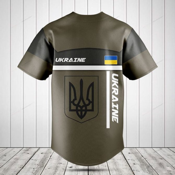 Custom Ukraine Flag Baseball Jersey - Personalized Name & Crest Design - Image 2