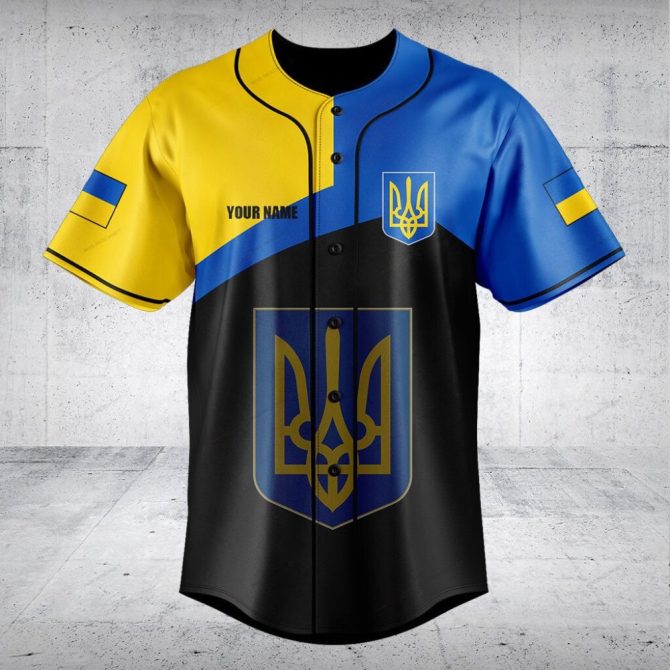 Custom Ukrainian Flag Baseball Jersey – Personalize Your Style With National Pride