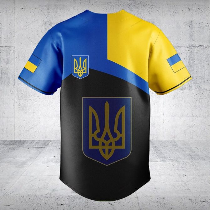 Custom Ukrainian Flag Baseball Jersey – Personalize Your Style With National Pride - Image 2