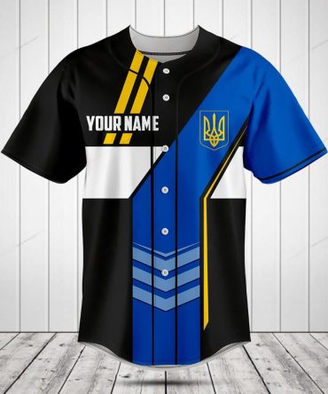 Customizable Black & Blue Baseball Jersey – Add Your Name & Unique Style!