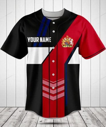 Customizable Baseball Jersey With Crest Design – Personalize Your Name & Number – Stylish Sportswear