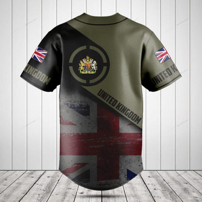 Custom Uk Flag Baseball Jersey – Personalized Name & Unique Design - Image 2