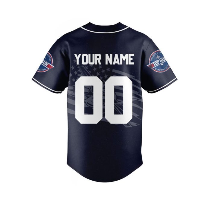 Customizable Top Gun Navy Jersey - Personalize Your Name & Number – Perfect Gift For Fans! - Image 3
