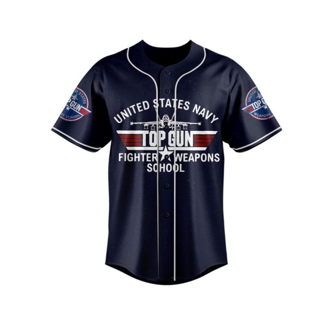 Customizable Top Gun Navy Jersey - Personalize Your Name & Number – Perfect Gift For Fans! - Image 2