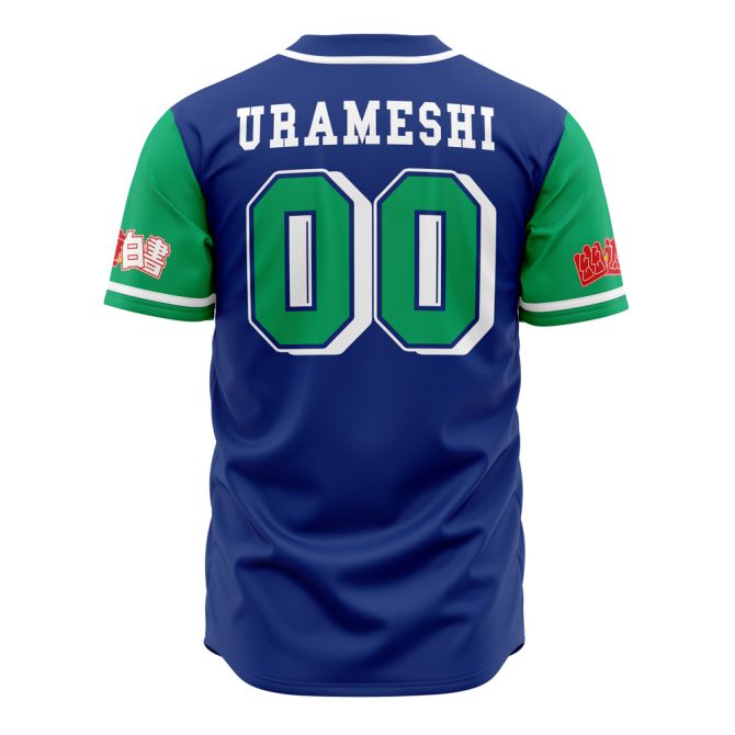 Yu Yu Hakusho Ghost Fighters Anime Baseball Jersey - Vibrant Blue & Green Design - Image 3