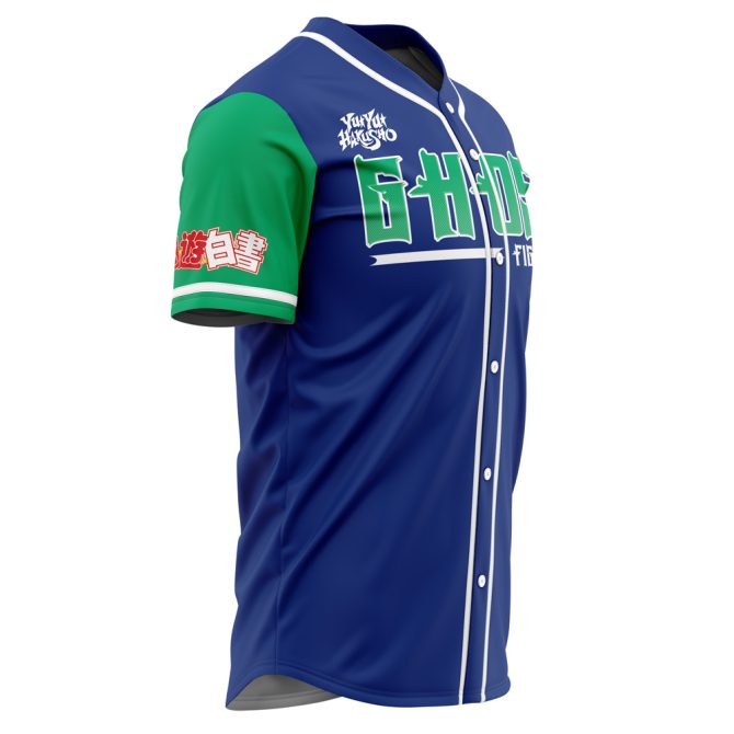 Yu Yu Hakusho Ghost Fighters Anime Baseball Jersey - Vibrant Blue & Green Design - Image 2