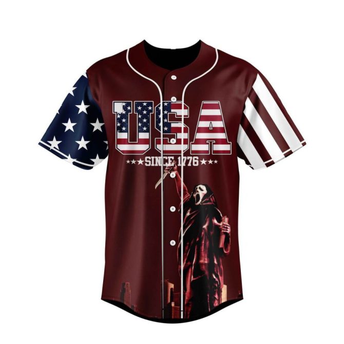 Custom Usa Flag Baseball Jersey - Personalize Name & Number - Patriotic Sports Shirt - Image 2