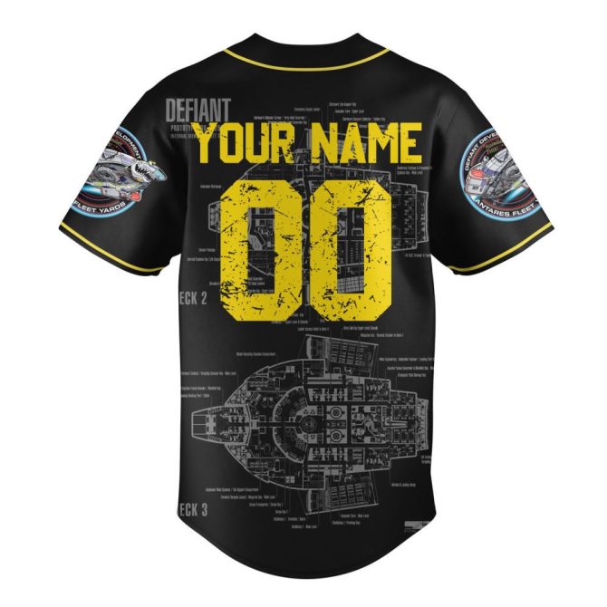 Custom Starship Defiant Jersey - Personalize Name & Number - Premium Sci-Fi Fan Gear - Image 3