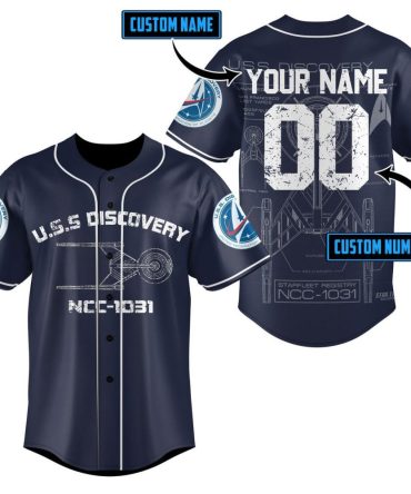 Customizable U.S.S. Discovery Baseball Jersey – Add Your Name & Number!