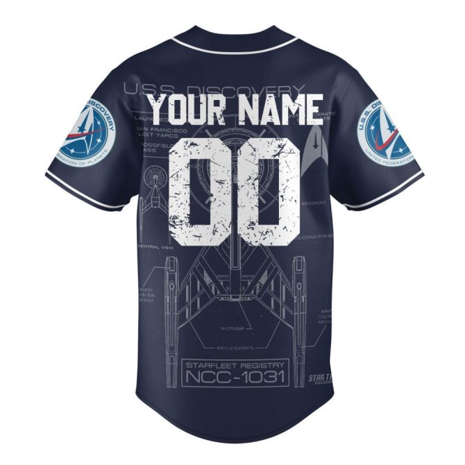 Customizable U.S.S. Discovery Baseball Jersey – Add Your Name & Number! - Image 3