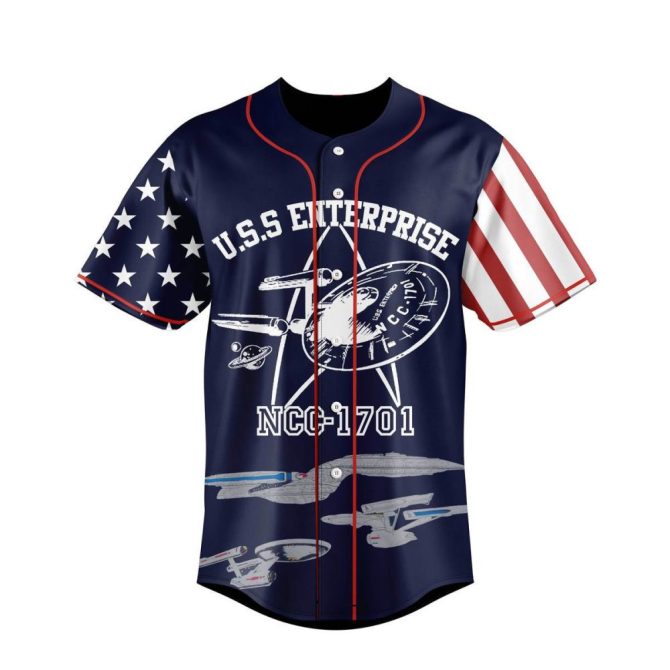 Custom Starship Jersey - Uss Enterprise Ncc-1701 - Personalize With Your Name & Number! - Image 2