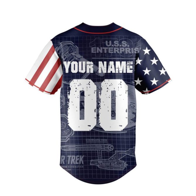 Custom Starship Jersey - Uss Enterprise Ncc-1701 - Personalize With Your Name & Number! - Image 3