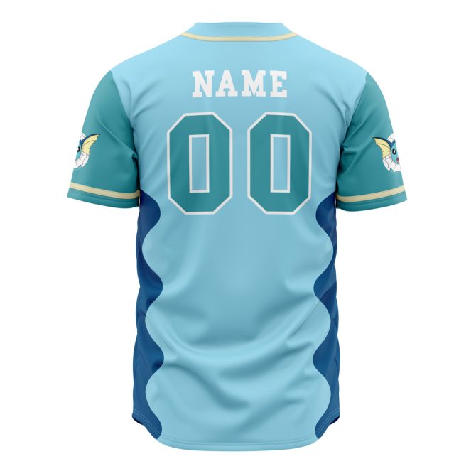 Custom Vaporeon Baseball Jersey - Personalized Name & Number - Premium Pokémon Apparel - Image 3