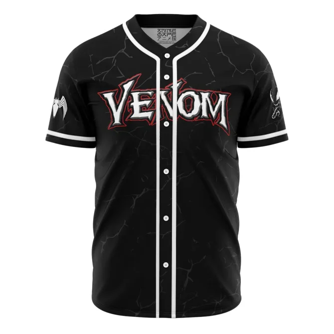 Customizable Venom Baseball Jersey - Personalized Name & Number - Stylish Black Design - Image 2