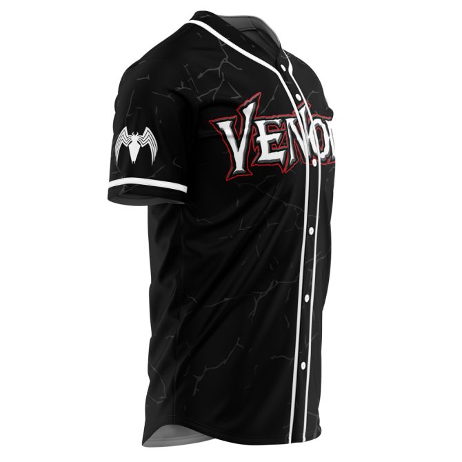 Customizable Venom Baseball Jersey - Personalized Name & Number - Stylish Black Design - Image 4