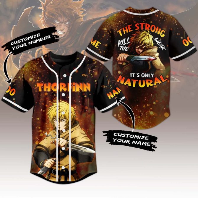 Custom Anime Baseball Jersey – Personalize With Name & Number , Bold Design