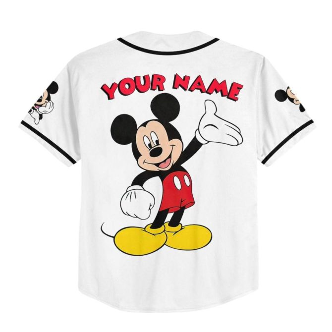 Custom Mickey Mouse Baseball Jersey For Kids/Youth/Adults - Personalize With Name & Number! - Image 4