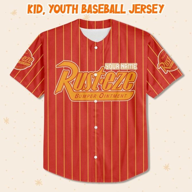 Custom Kids/Youth/Adult Lightning Mcqueen Baseball Jersey - Personalize Your Name! - Image 3