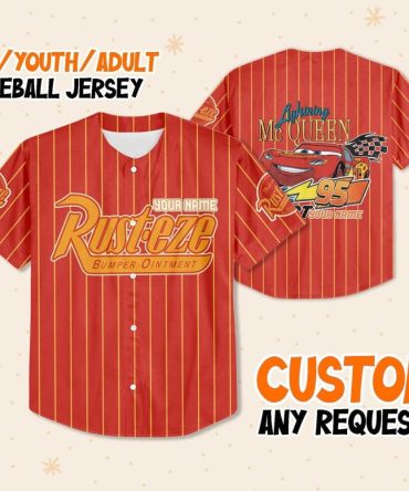 Custom Kids/Youth/Adult Lightning Mcqueen Baseball Jersey - Personalize Your Name!