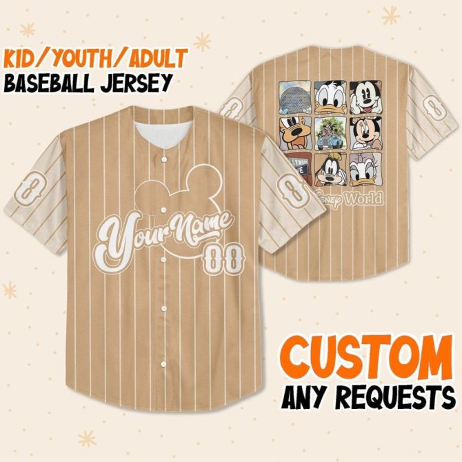 Customizable Kids/Youth/Adult Baseball Jersey - Add Your Name & Favorite Characters