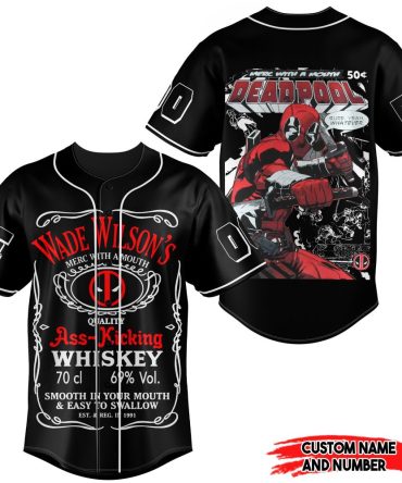 Custom Deadpool Baseball Jersey - Comic Style, Personalized Name & Number, Unique Gift