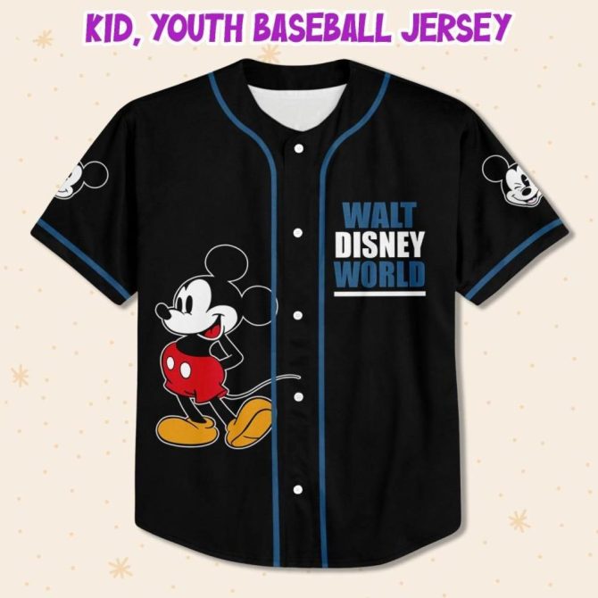 Custom Disney Baseball Jersey For Kids/Youth/Adults - Add Your Name! - Image 3
