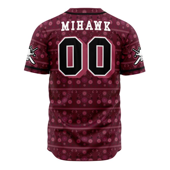 Stylish Warlords Baseball Jersey - Burgundy Pirate Design, Perfect Gift For Anime Fans - Image 3