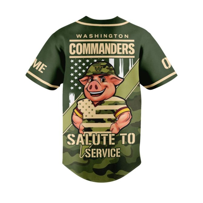 Custom Washington Commanders Jersey - Personalized Name & Number - Salute To Service Design - Image 3