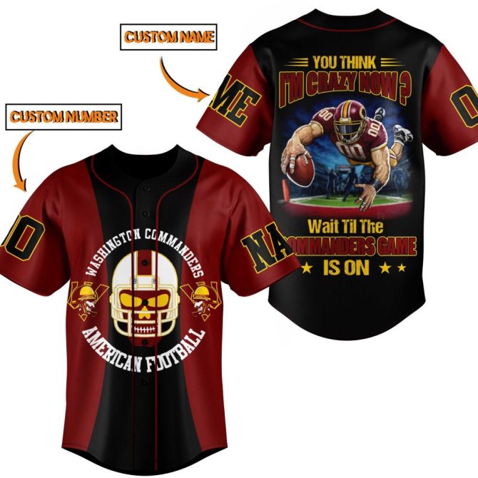 Customizable Washington Commanders Football Jersey - Add Your Name & Number!
