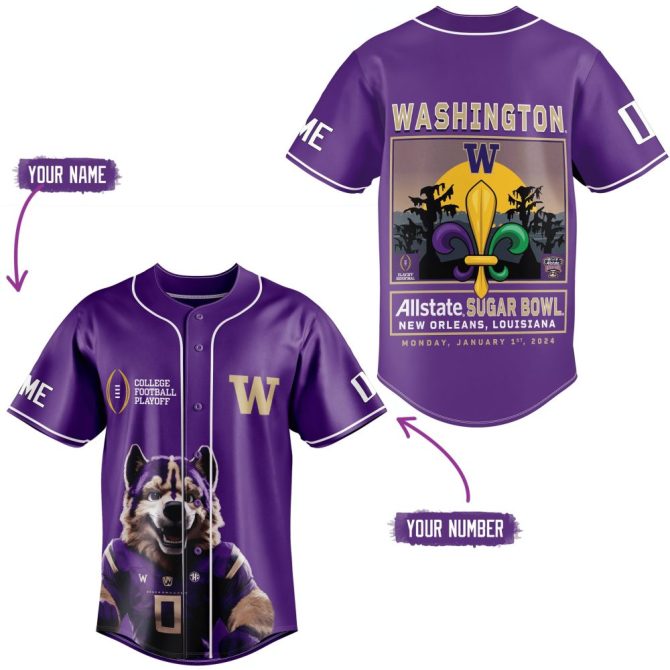 Custom Washington Huskies Sugar Bowl Jersey – Personalized Name & Number, Limited Edition
