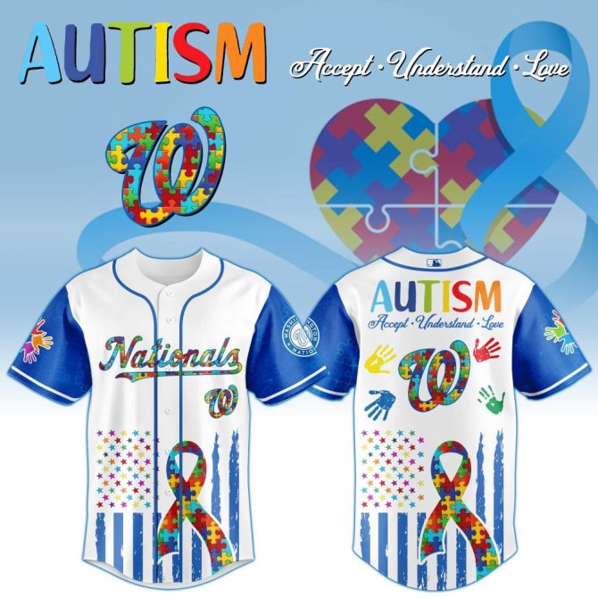 Autism Awareness Baseball Jersey - Colorful Puzzle Design, Support & Love