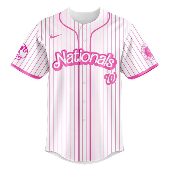 Limited Edition Barbie Night Game Jersey - Nationals Pink Baseball Shirt For Fans - Image 2