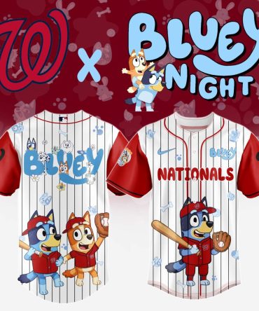 Bluey X Nationals Kids' Baseball Jersey - Limited Edition Fan Gear For Bluey Night