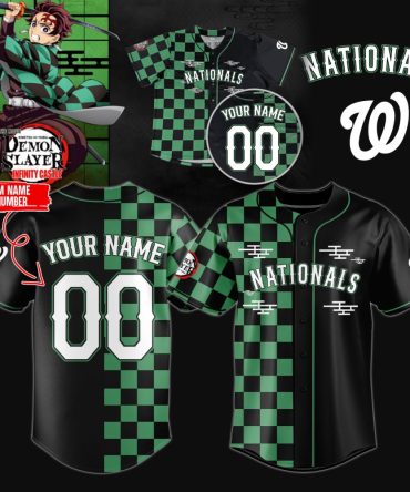 Customizable Anime-Inspired Baseball Jersey - Nationals Theme, Add Your Name & Number!