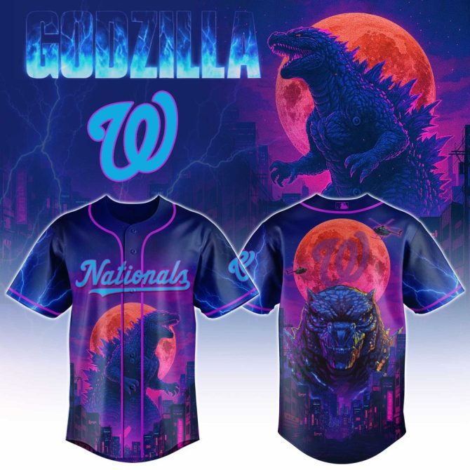 Epic Godzilla Nationals Jersey - Limited Edition Neon Design For Fans!