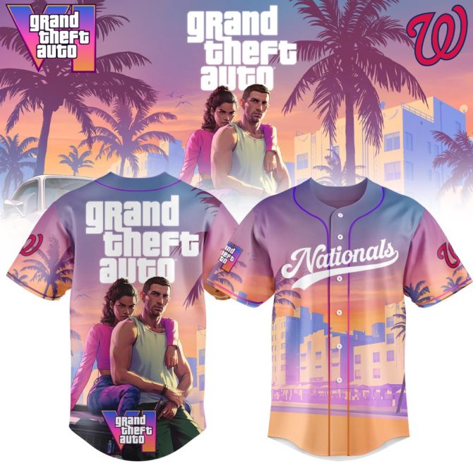 Grand Theft Auto Inspired Jersey – Stylish Sunset Graphic Tee For Gamers