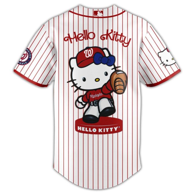 Hello Kitty X Washington Nationals Baseball Jersey & Cap Set – Limited Edition Collectible - Image 2