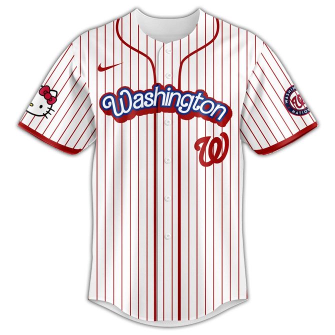 Hello Kitty X Washington Nationals Baseball Jersey & Cap Set – Limited Edition Collectible - Image 3