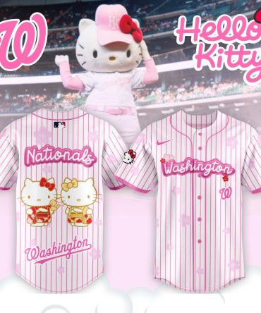 Hello Kitty Washington Nationals Pink Baseball Jersey – Cute & Stylish Fan Gear!