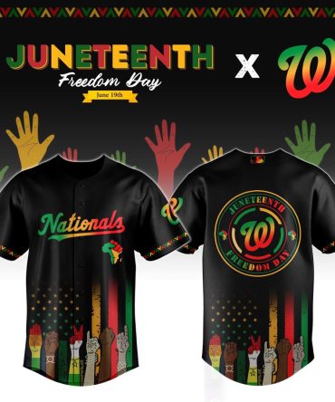 Celebrate Juneteenth In Style: Exclusive Nationals Freedom Day Jersey – Limited Edition!