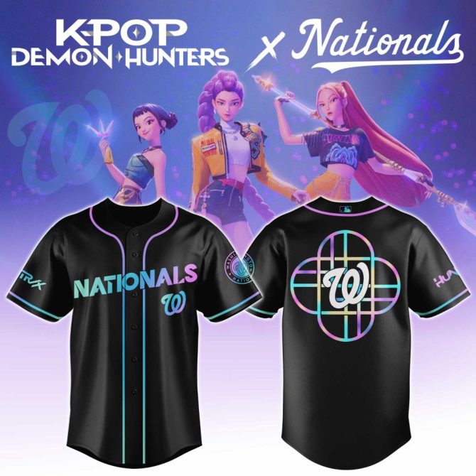 Exclusive K-Pop X Nationals Jersey – Limited Edition Neon Black Baseball Shirt
