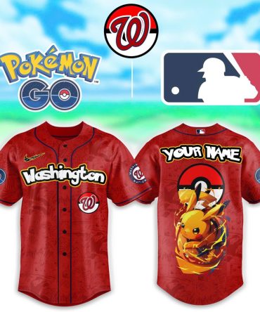 Customizable Pokémon Baseball Jersey - Washington Theme With Pikachu Design