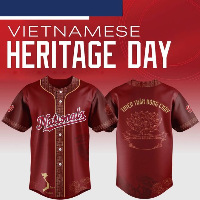 Celebrate Vietnamese Heritage Day With Stylish Nationals Baseball Jersey - Limited Edition!