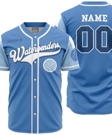Custom Waterbenders Baseball Jersey - Personalized Name & Number - Blue Sports Fan Gear