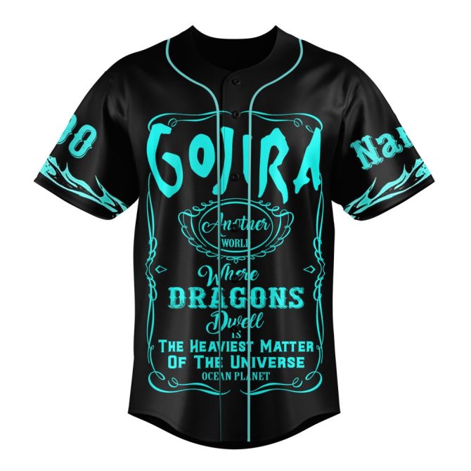 Customizable Dragon Design Baseball Jersey - Personalized Name/Number - Mythical Style Tee - Image 2