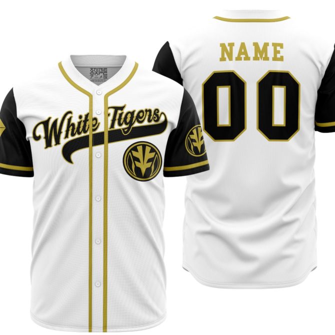 Custom White Tigers Baseball Jersey - Personalized Team Name & Number, Breathable Fabric