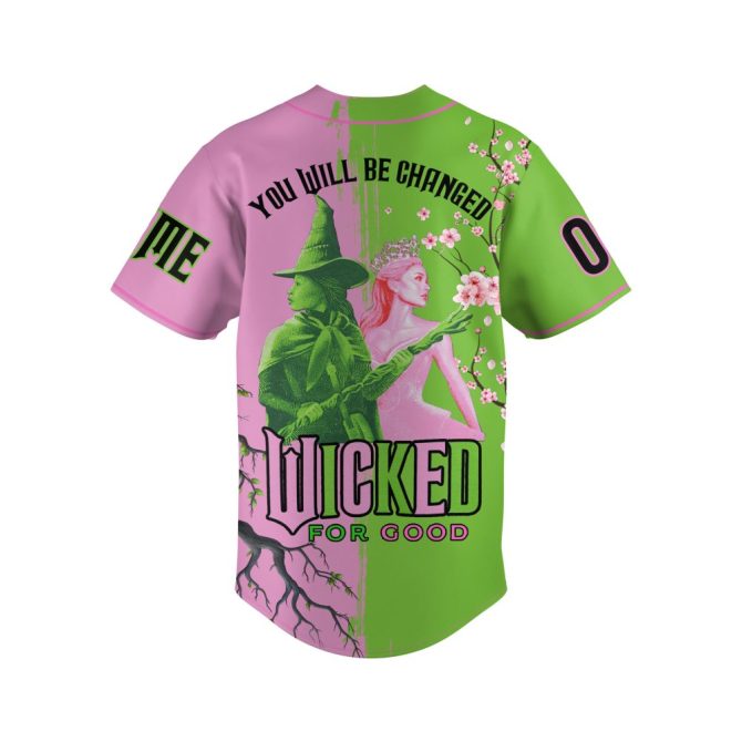 Custom Wicked Baseball Jersey - Vibrant Green & Pink Design , Personalize With Name & Number - Image 3