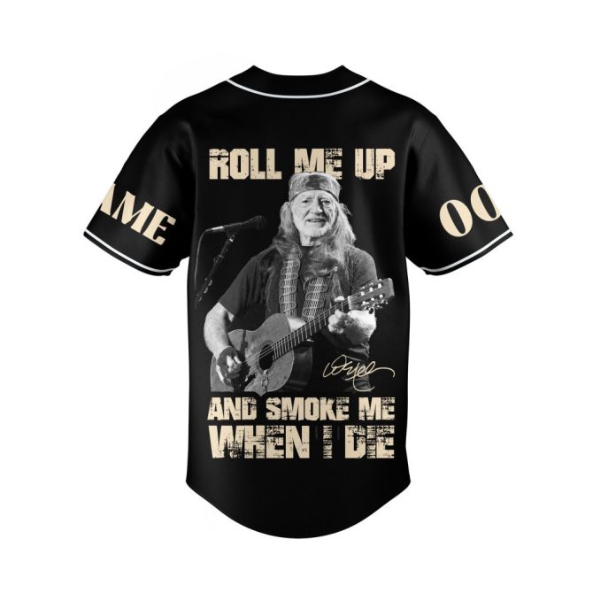 Custom Willie Nelson Baseball Jersey - Personalized Name & Number, Music Legend Fan Gift - Image 3